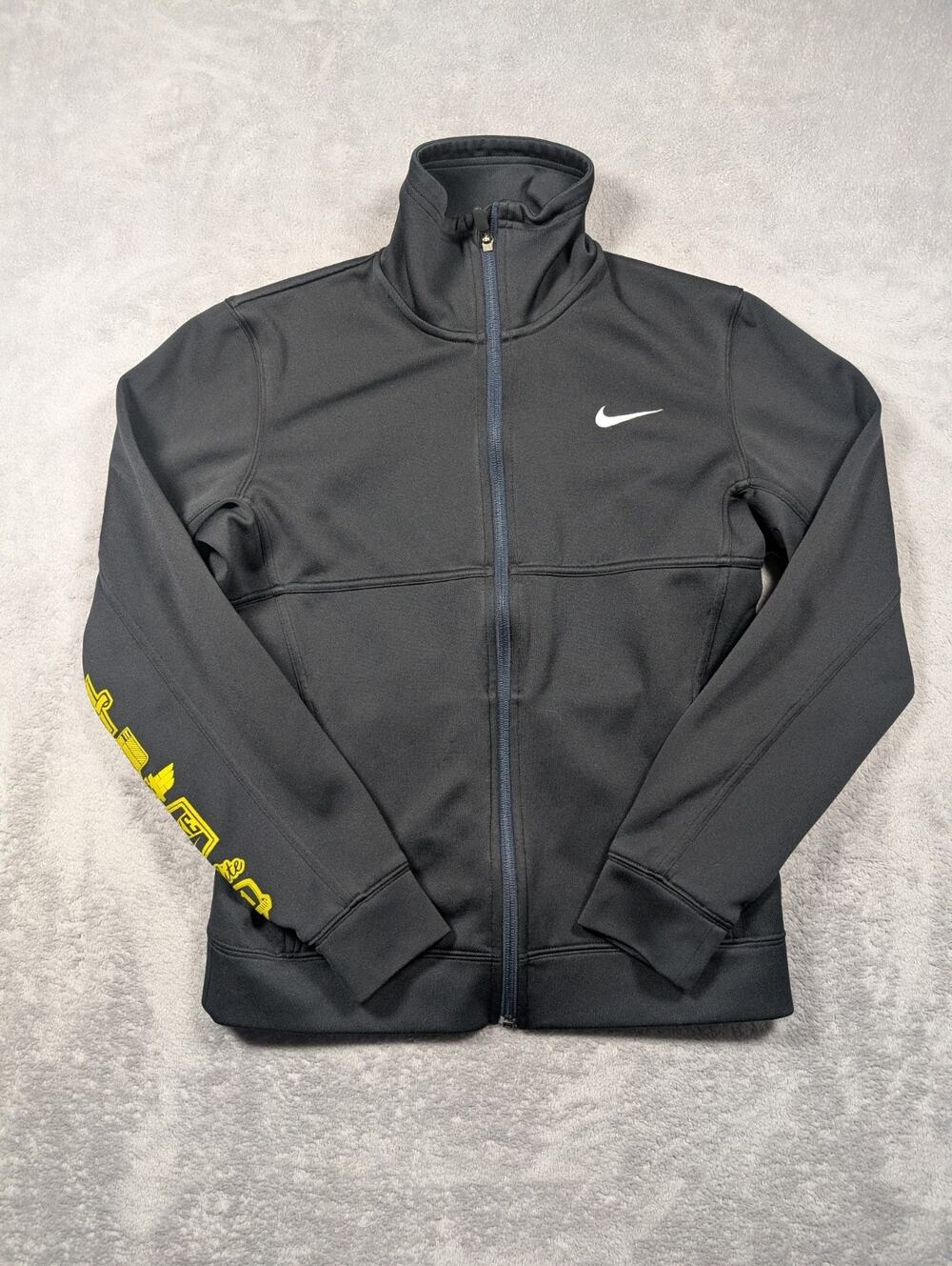 Nike Fit Dry Full Zip Sweatshirt Womens Size Medium Black Streetwear Active